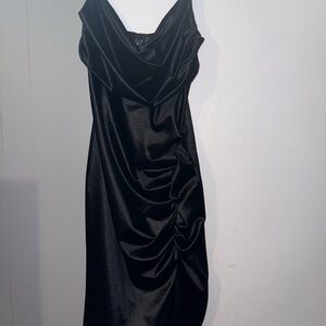 Windsor Black Satin Backless Dress